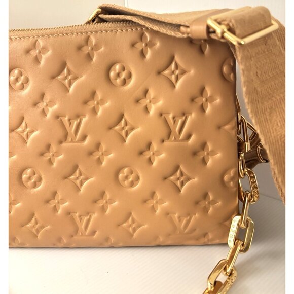 Louis Vuitton Coussin PM Camel Bag Monogram Lambskin Leather Gold Chain Purse - Picture 7 of 16